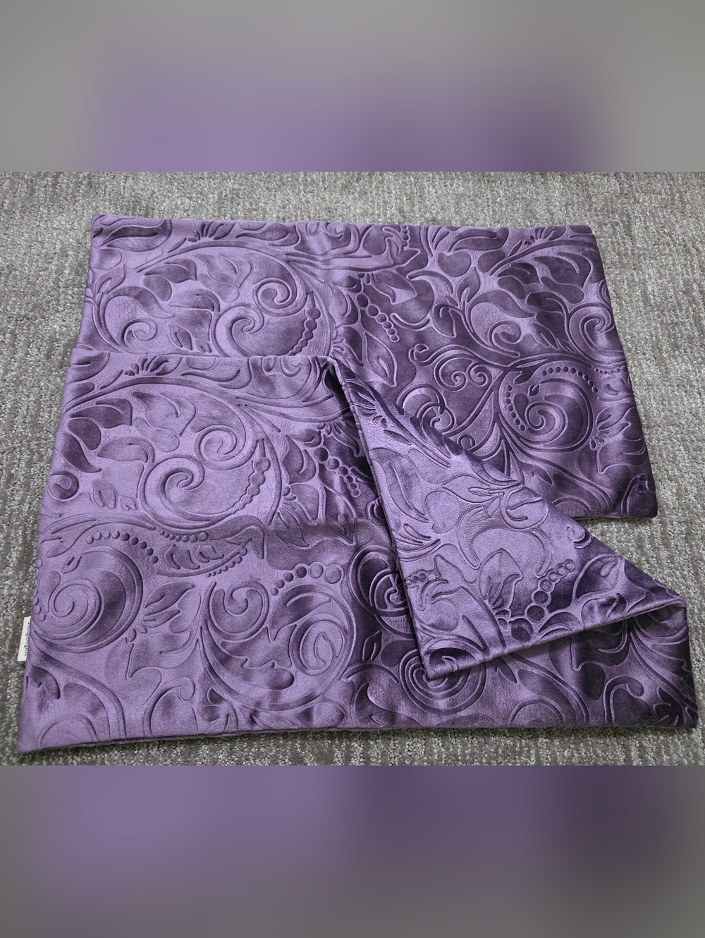 Two Velvet Embossed Pillow Covers 20x12 Dark Romance Witchy Boho Victorian Moody